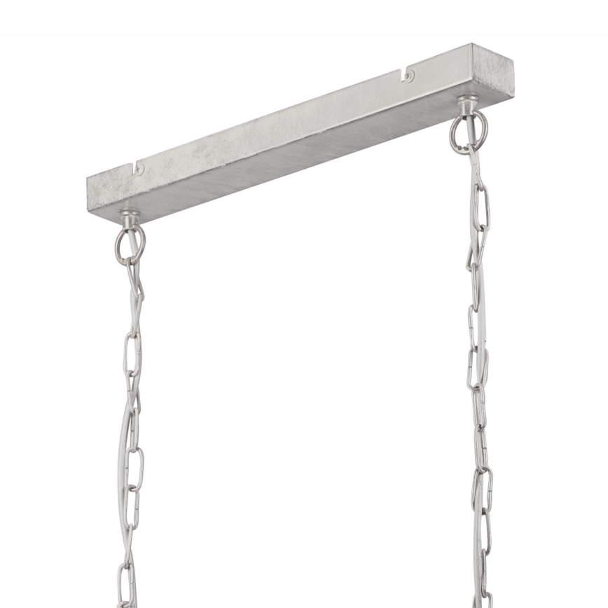 Lustra ar ķēdi NOEMI 2xE27/60W/230V sudraba/balta patīna