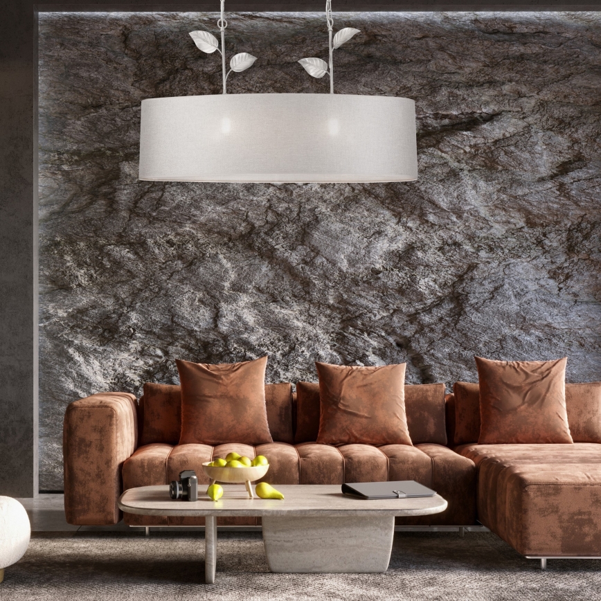 Lustra ar ķēdi NOEMI 2xE27/60W/230V sudraba