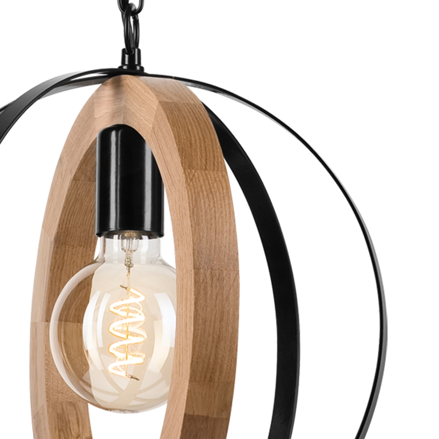 Lustra ar ķēdi ONDA 1xE27/15W/230V melna/ozols