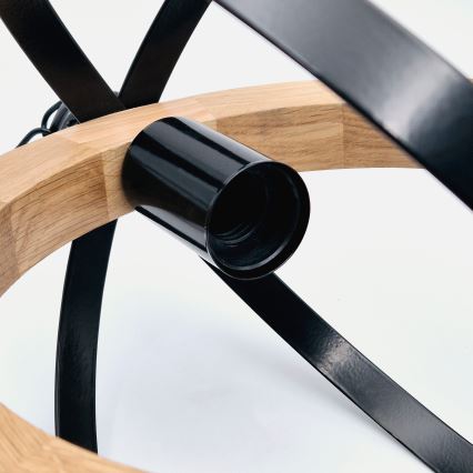 Lustra ar ķēdi ONDA 1xE27/15W/230V melna/ozols