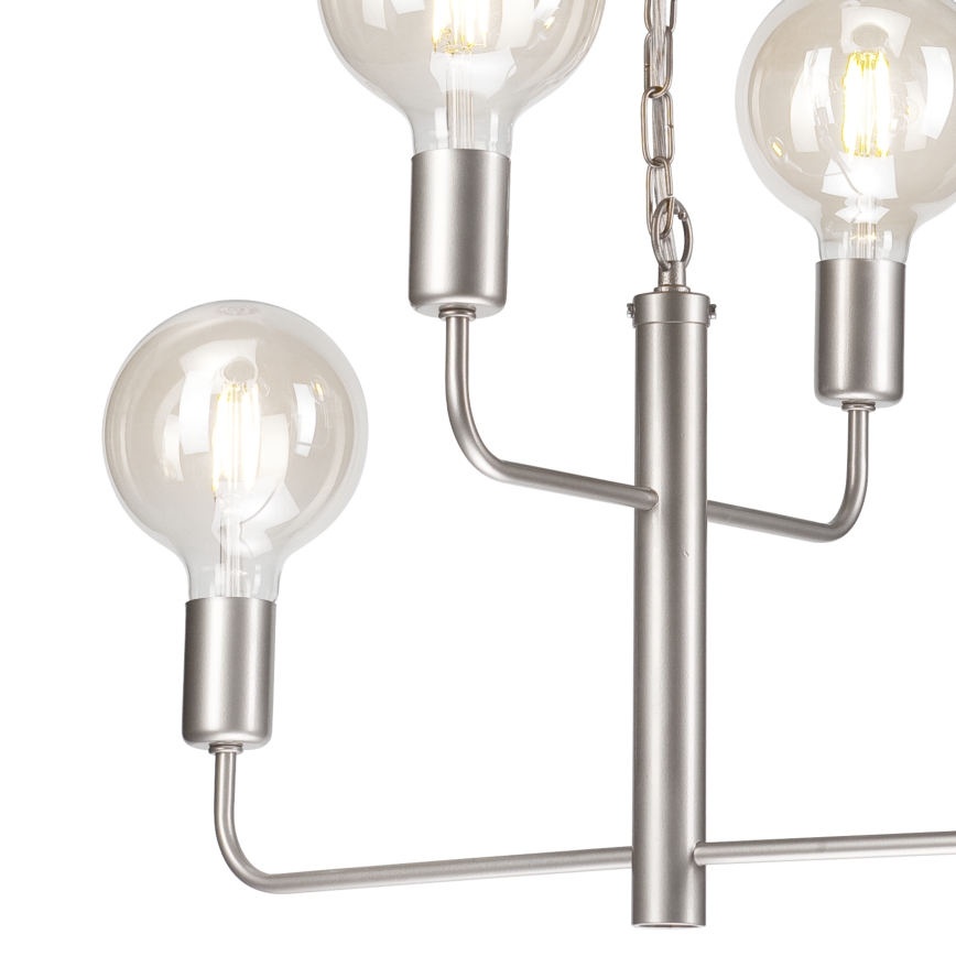 Lustra ar ķēdi ORLANDO 4xE27/60W/230V sudraba