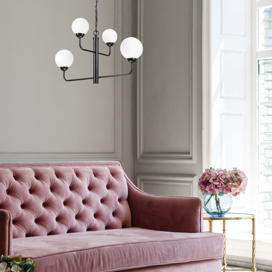 Lustra ar ķēdi OSCAR 4xG9/5W/230V melna