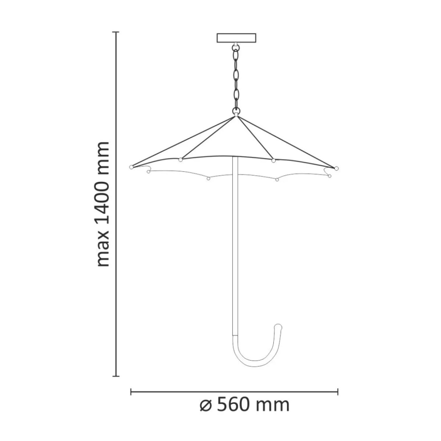 Lustra ar ķēdi PARASOL 3xE27/20W/230V