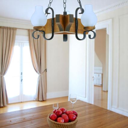 Lustra ar ķēdi QUEEN 3xE14/40W/230V dižskābardis