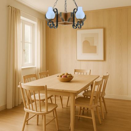 Lustra ar ķēdi QUEEN 4xE14/40W/230V dižskābardis
