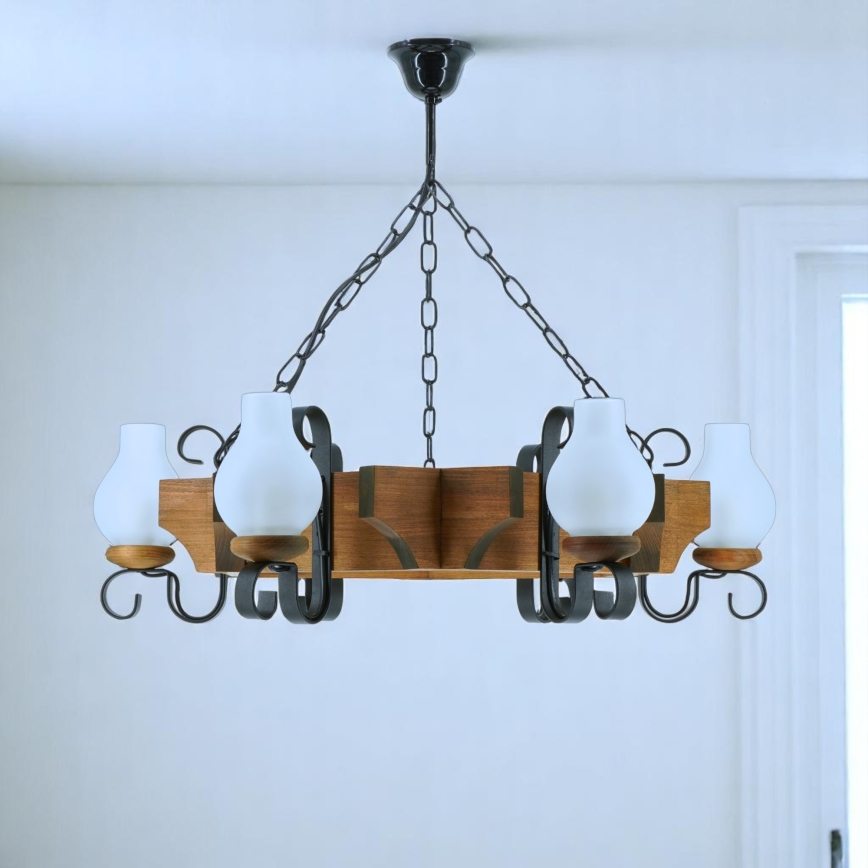Lustra ar ķēdi QUEEN 6xE14/40W/230V dižskābardis - FSC sertificēts