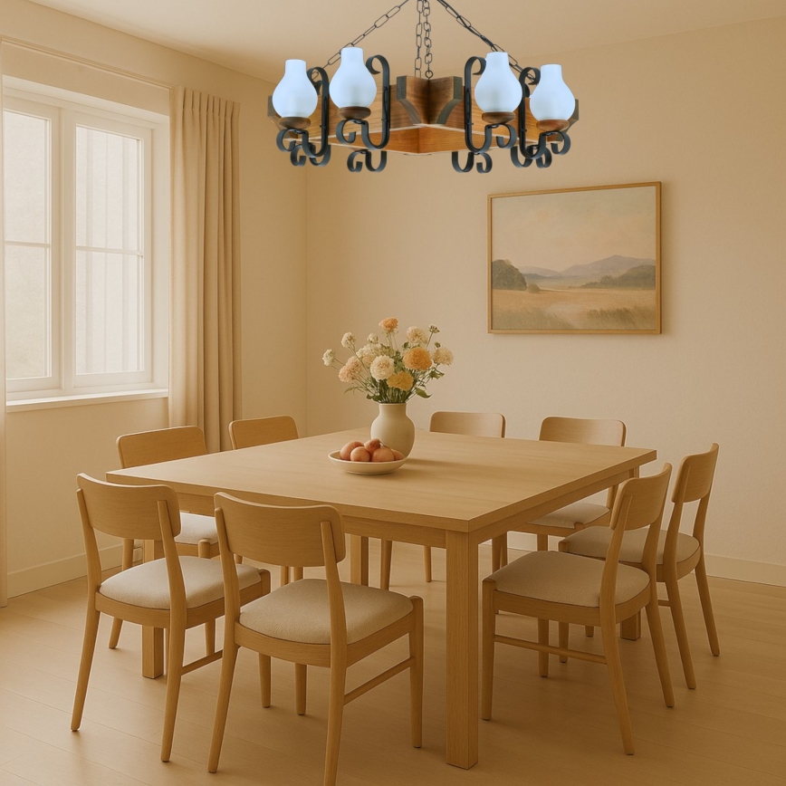 Lustra ar ķēdi QUEEN 8xE14/40W/230V dižskābardis