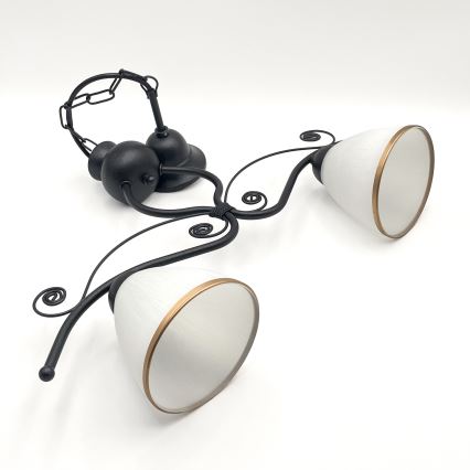Lustra ar ķēdi RETRO 2xE27/60W/230V melna