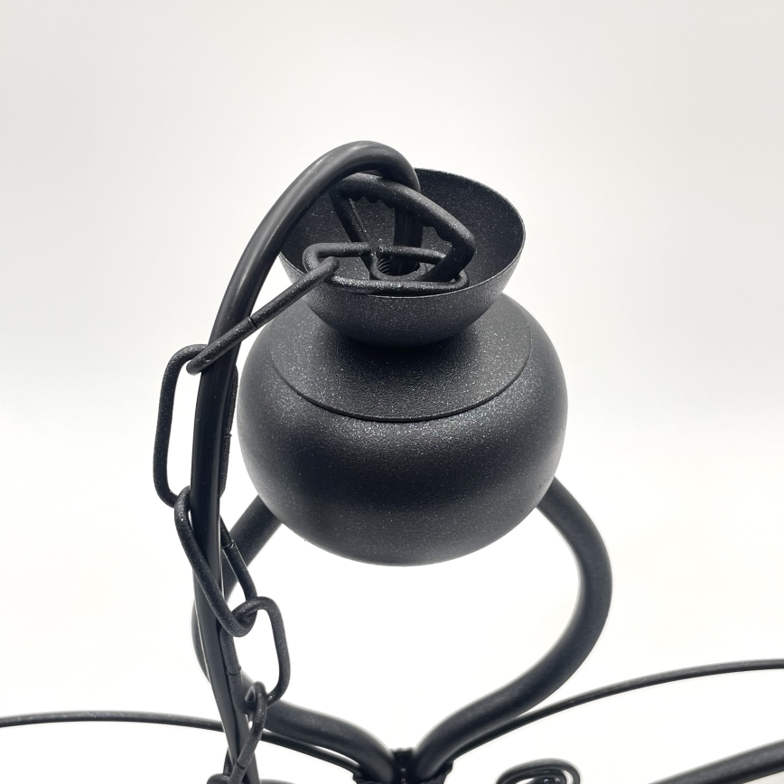 Lustra ar ķēdi RETRO 2xE27/60W/230V melna