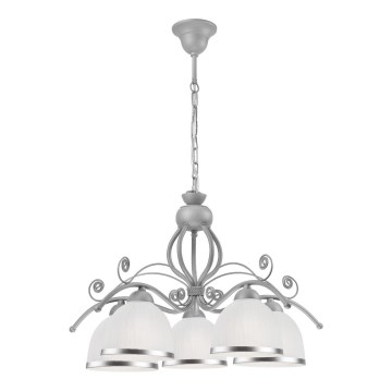 Lustra ar ķēdi RETRO II 5xE27/60W/230V sudraba