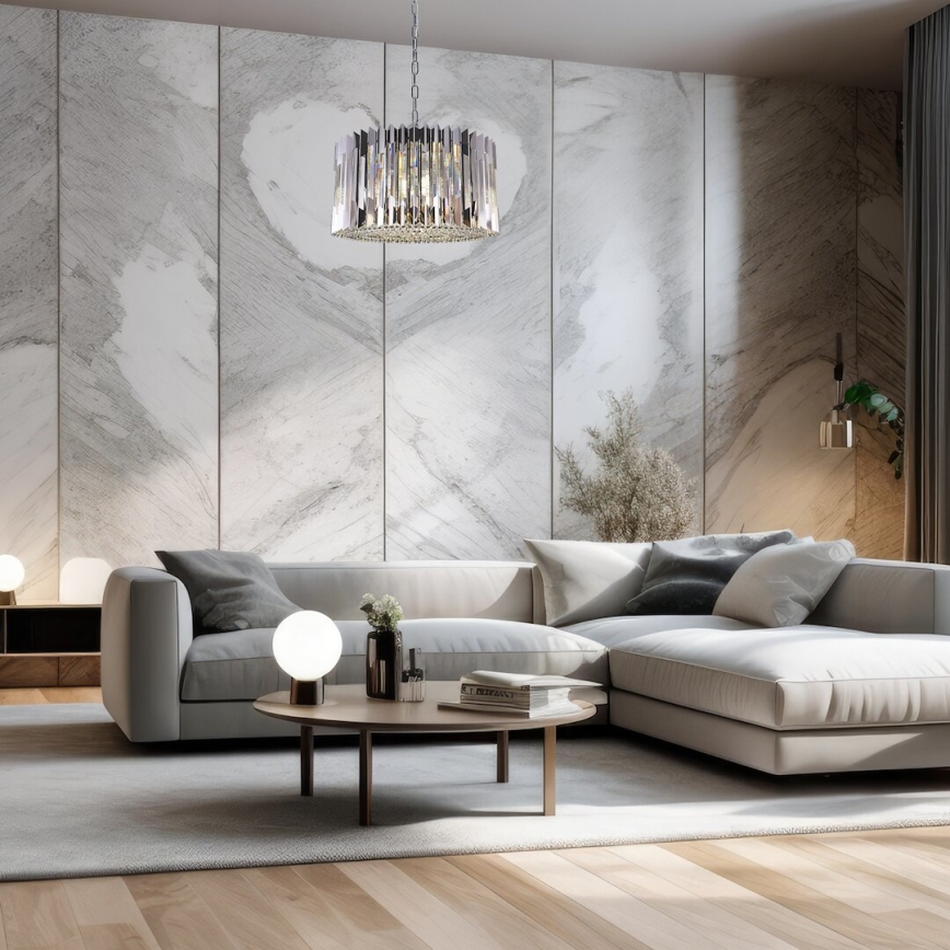 Lustra ar ķēdi RITZ 12xE14/40W/230V d. 54 cm spīdīgi hromēts