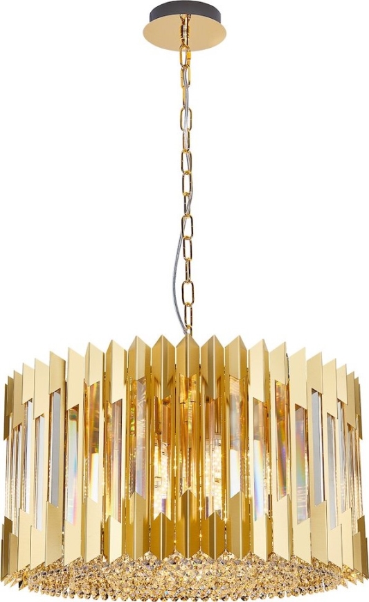 Lustra ar ķēdi RITZ 12xE14/40W/230V d. 54 cm zelta