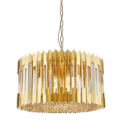 Lustra ar ķēdi RITZ 12xE14/40W/230V d. 54 cm zelta