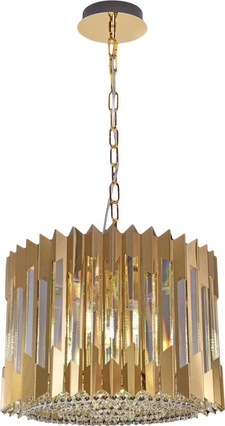 Lustra ar ķēdi RITZ 7xE14/40W/230V d. 42 cm zelta