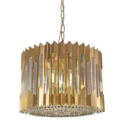 Lustra ar ķēdi RITZ 7xE14/40W/230V d. 42 cm zelta