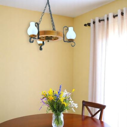 Lustra ar ķēdi ROATA 3xE14/40W/230V dižskābardis - FSC sertificēts