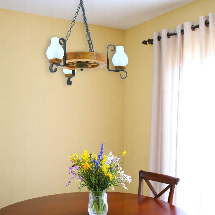Lustra ar ķēdi ROATA 3xE14/40W/230V dižskābardis - FSC sertificēts