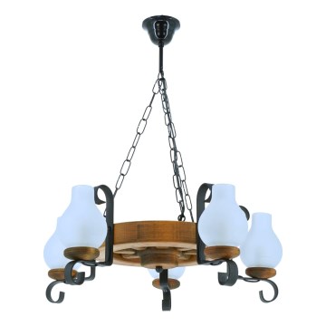 Lustra ar ķēdi ROATA 5xE14/40W/230V d. 30 cm dižskābardis - FSC sertificēts