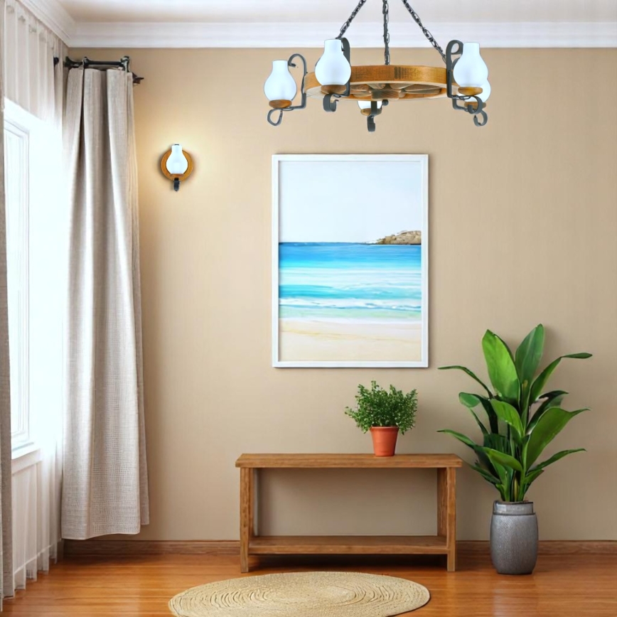 Lustra ar ķēdi ROATA 5xE14/40W/230V d. 70 cm dižskābardis
