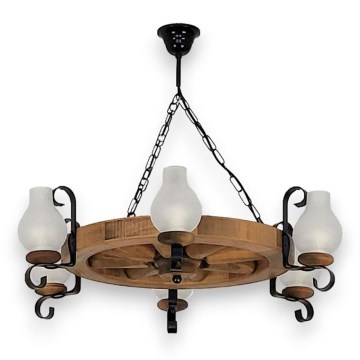 Lustra ar ķēdi ROATA 6xE14/40W/230V d. 70 cm dižskābardis - FSC sertificēts