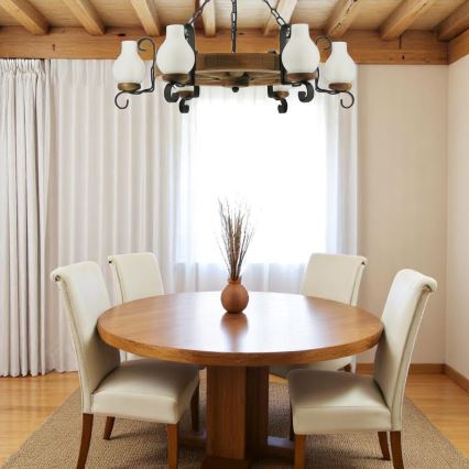 Lustra ar ķēdi ROATA 6xE14/40W/230V d. 70 cm dižskābardis