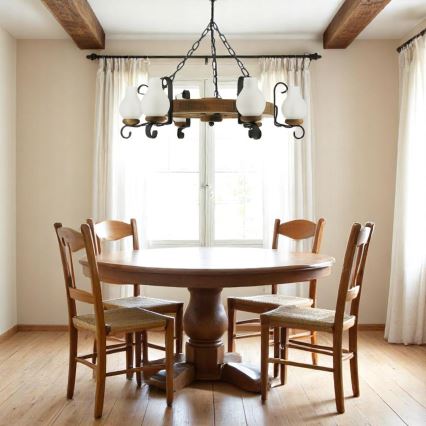 Lustra ar ķēdi ROATA 6xE14/40W/230V d. 70 cm dižskābardis