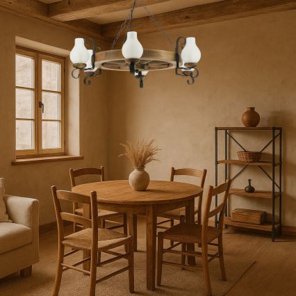 Lustra ar ķēdi ROATA 6xE14/40W/230V d. 70 cm dižskābardis