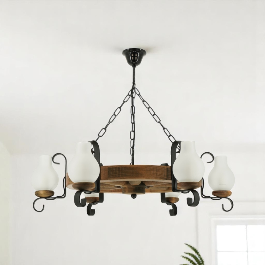 Lustra ar ķēdi ROATA 6xE14/40W/230V d. 70 cm dižskābardis