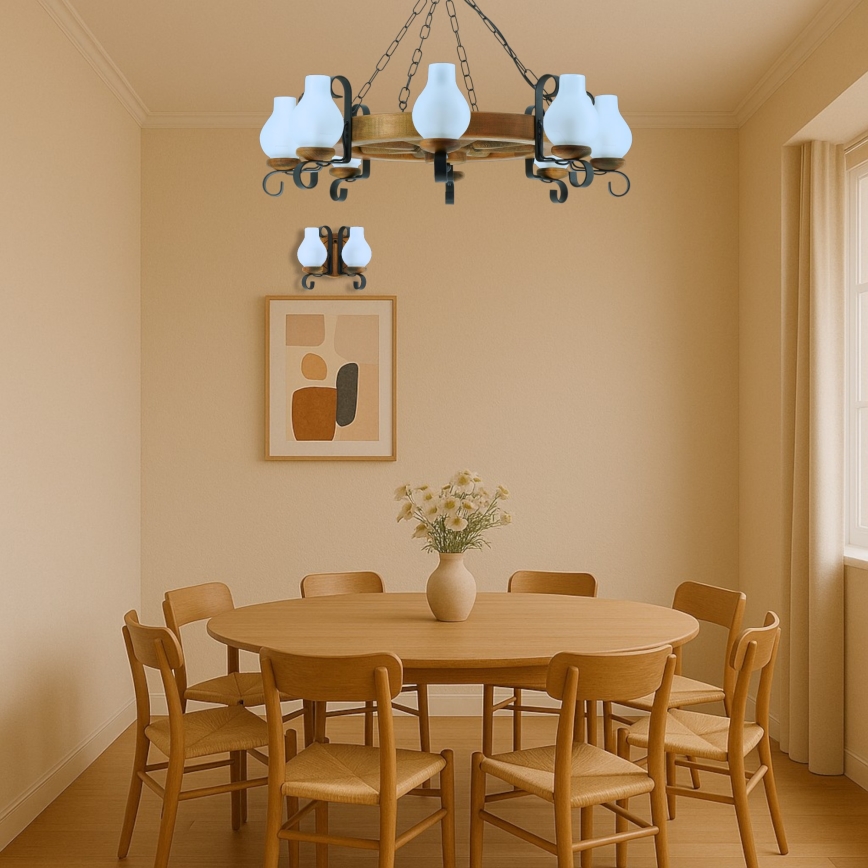Lustra ar ķēdi ROATA 8xE14/40W/230V d. 70 cm dižskābardis
