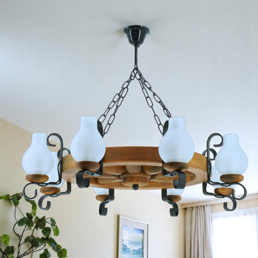 Lustra ar ķēdi ROATA 8xE14/40W/230V d. 70 cm dižskābardis