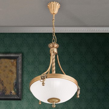 Lustra ar ķēdi ROCCA 3xE27/60W/230V d. 32 cm bronza/balta