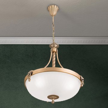 Lustra ar ķēdi ROCCA 3xE27/60W/230V d. 42 cm bronza/balta