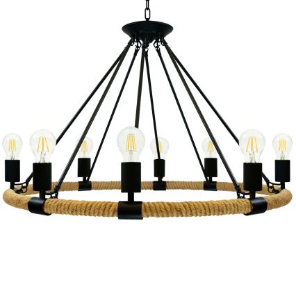 Lustra ar ķēdi ROPE ARTHUR 8xE27/20W/230V