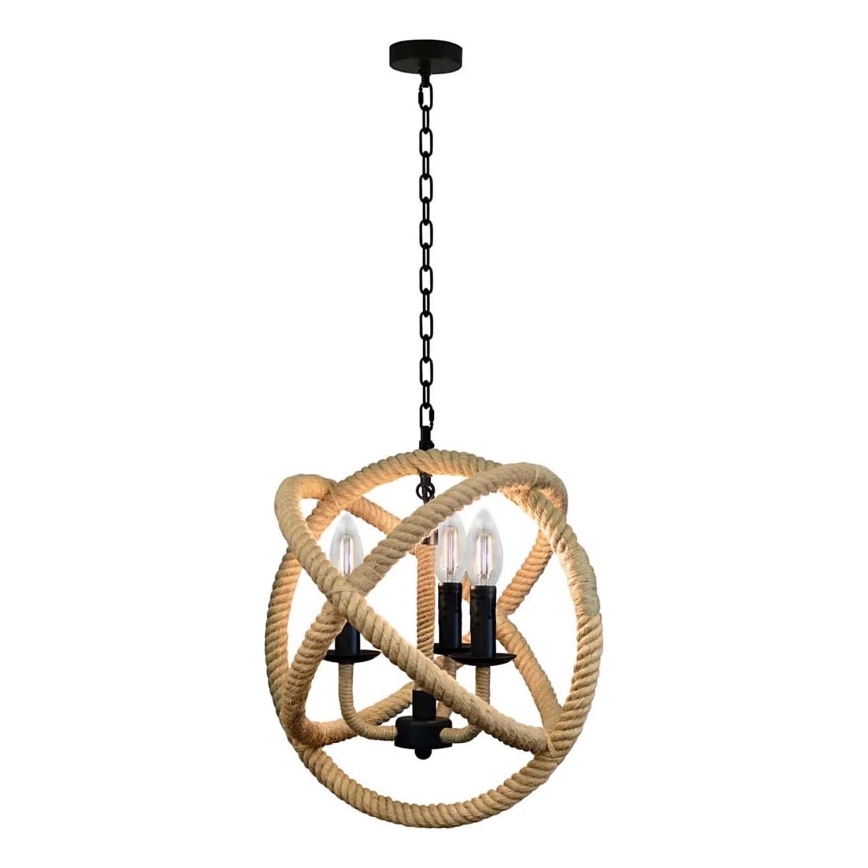 Lustra ar ķēdi ROPE GLOBO 3xE14/10W/230V