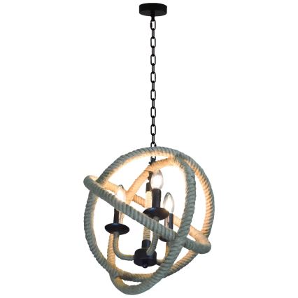 Lustra ar ķēdi ROPE GLOBO 3xE14/10W/230V