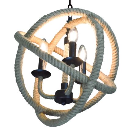 Lustra ar ķēdi ROPE GLOBO 3xE14/10W/230V