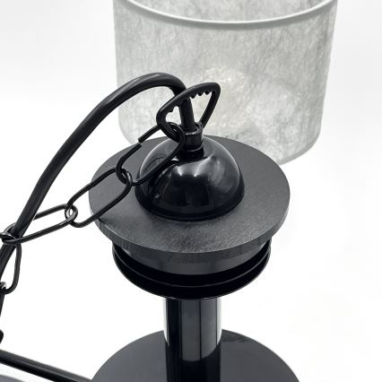 Lustra ar ķēdi ROSA 5xE27/60W/230V melna/pelēka