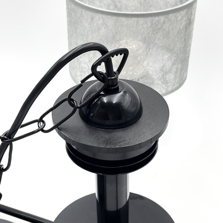 Lustra ar ķēdi ROSA 5xE27/60W/230V melna/pelēka