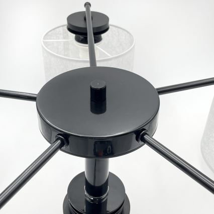 Lustra ar ķēdi ROSA 5xE27/60W/230V melna/pelēka