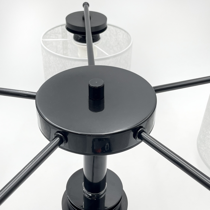 Lustra ar ķēdi ROSA 5xE27/60W/230V melna/pelēka