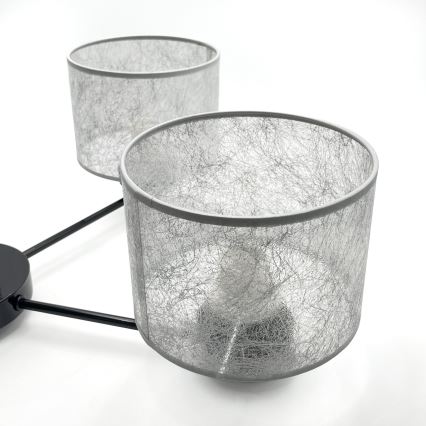 Lustra ar ķēdi ROSA 5xE27/60W/230V melna/pelēka