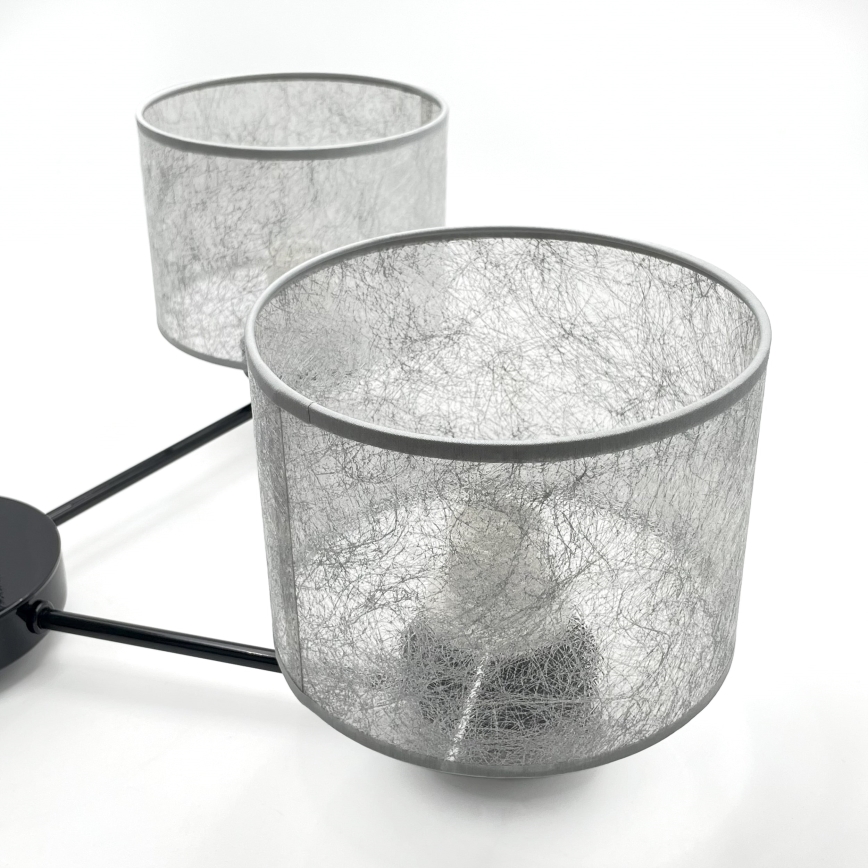 Lustra ar ķēdi ROSA 5xE27/60W/230V melna/pelēka