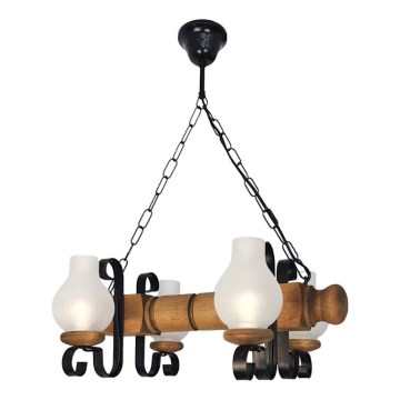 Lustra ar ķēdi RUSTIC 4xE14/40W/230V dižskābardis - FSC sertificēts