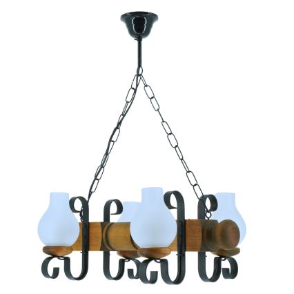 Lustra ar ķēdi RUSTIC 4xE14/40W/230V dižskābardis - FSC sertificēts