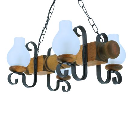 Lustra ar ķēdi RUSTIC 4xE14/40W/230V dižskābardis - FSC sertificēts