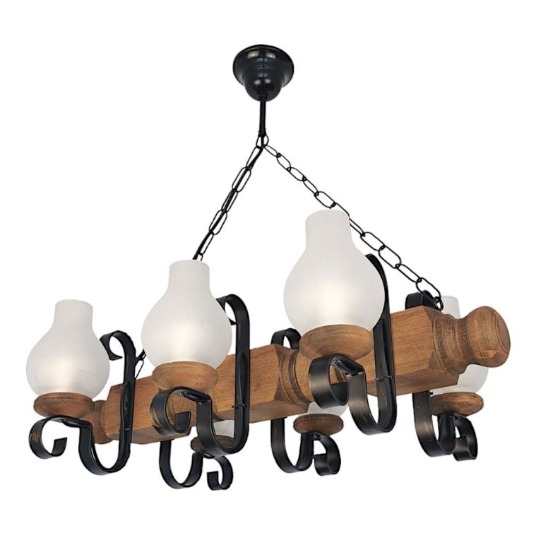Lustra ar ķēdi RUSTIC 6xE14/40W/230V dižskābardis - FSC sertificēts
