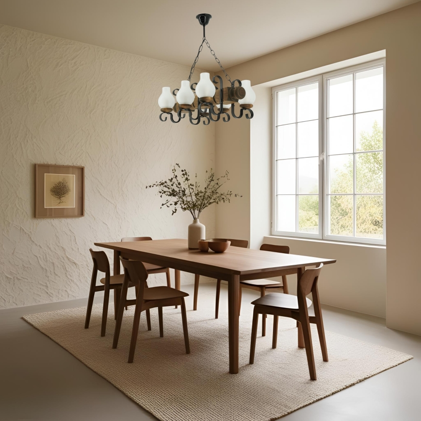 Lustra ar ķēdi RUSTIC 6xE14/40W/230V dižskābardis - FSC sertificēts