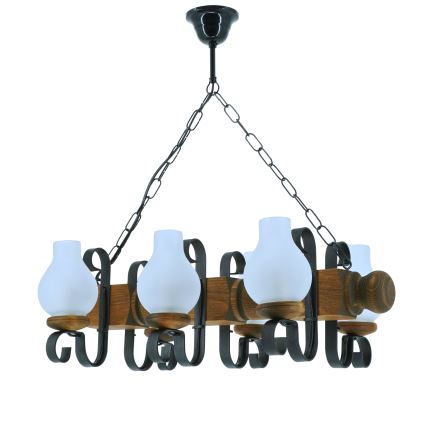 Lustra ar ķēdi RUSTIC 6xE14/40W/230V dižskābardis - FSC sertificēts