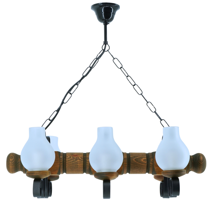 Lustra ar ķēdi RUSTIC 6xE14/40W/230V dižskābardis - FSC sertificēts