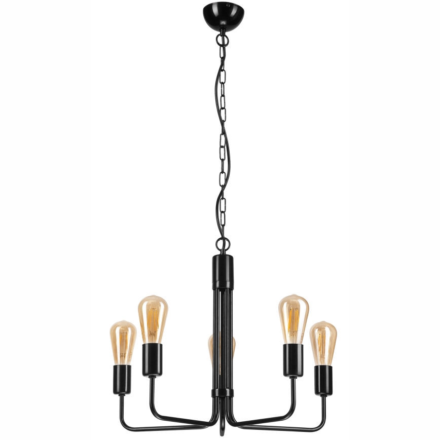 Lustra ar ķēdi TIFFANY 5xE27/60W/230V melna
